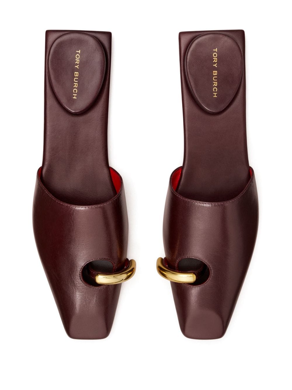 Shop Tory Burch Pierced Leather Slippers In Brown