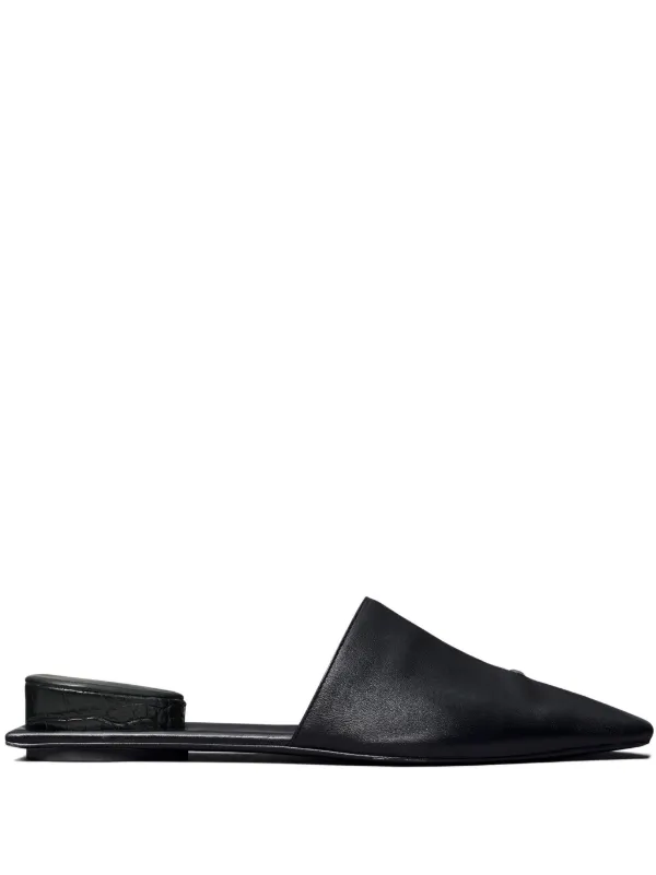 サンダル・ミュール TORY BURCH Black Leather Slippers Mellow studded leather slippers in black - Tory Burch