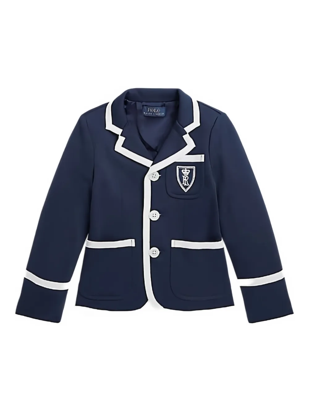 Polo Ralph Lauren Crest-embroidered Blazer In Blue