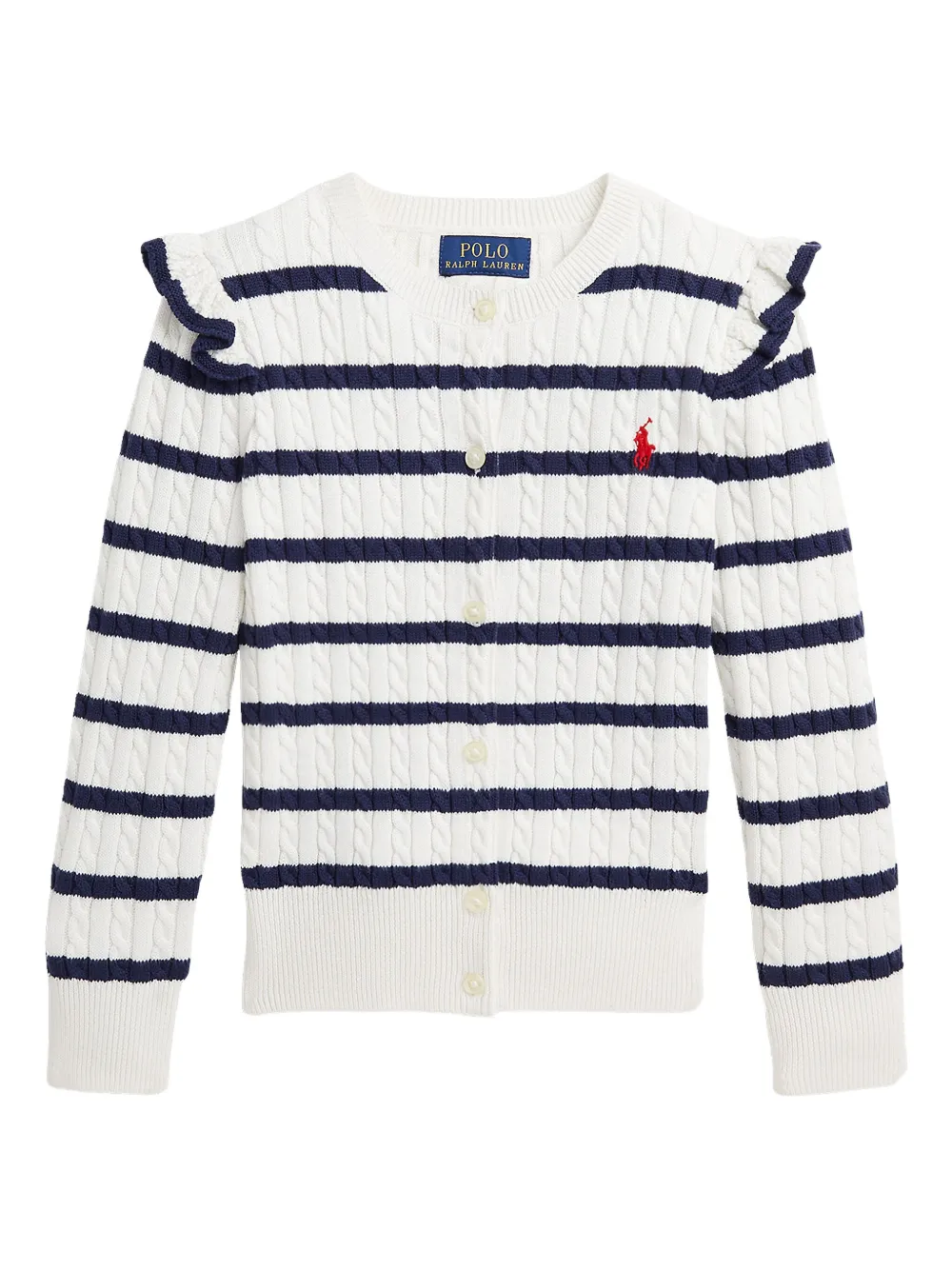 POLO RALPH LAUREN KIDS striped cotton cardigan | White | Image 1
