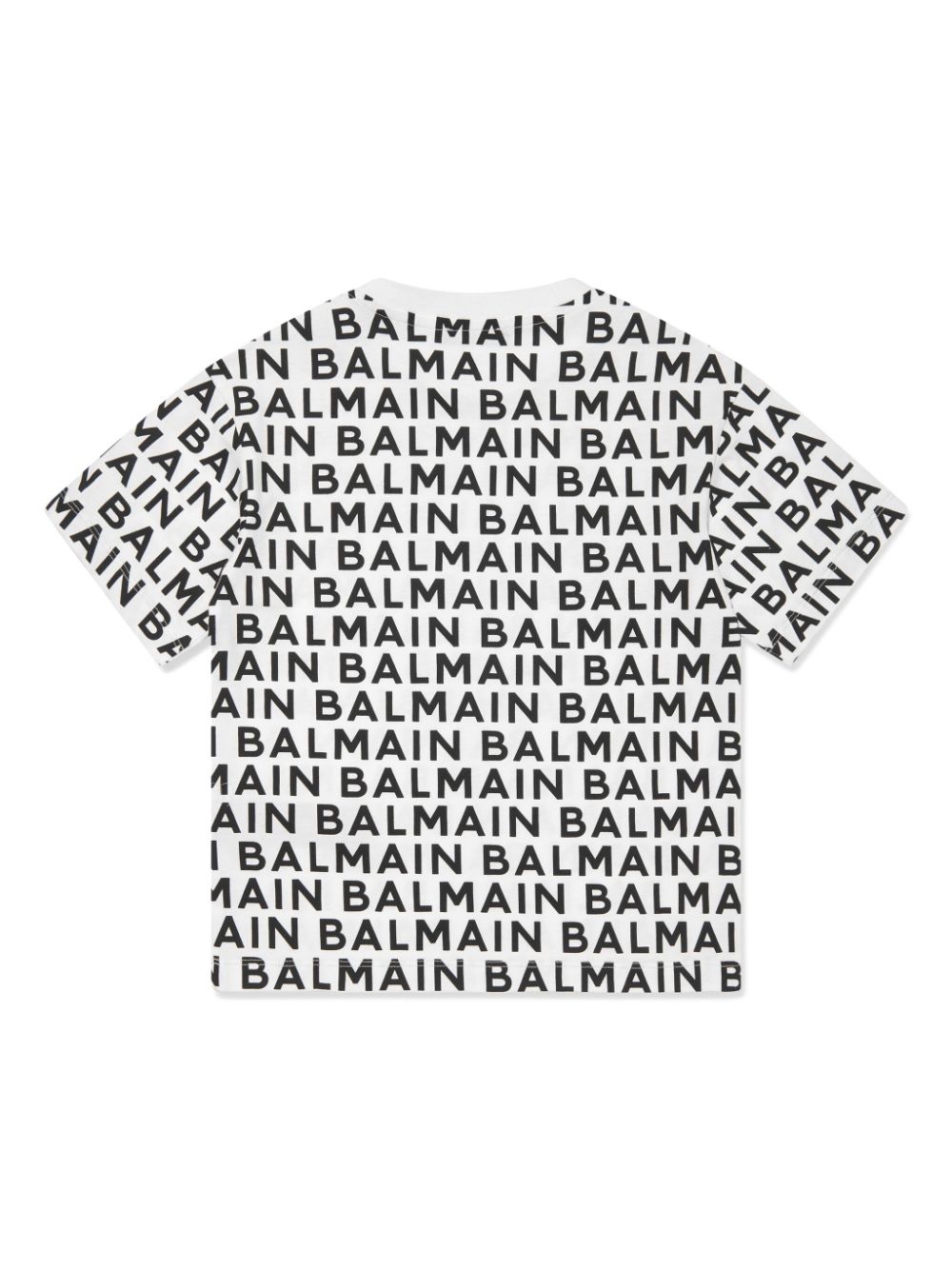 Shop Balmain Logo-lettering Cotton T-shirt In 白色