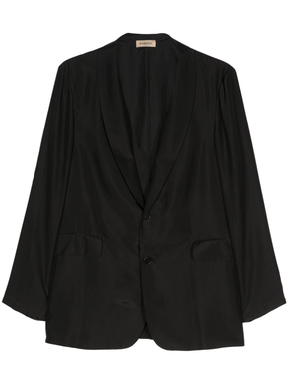 Shop Barena Venezia Single-breasted Silk Blazer In Schwarz