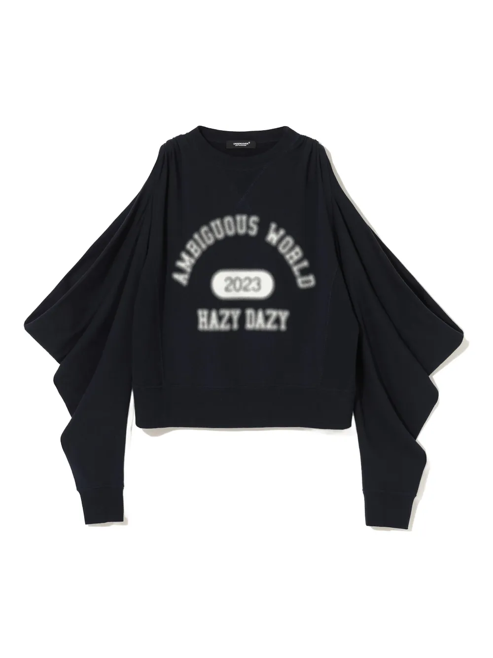 Undercover graphic-print draped-sleeves sweatshirt | Blue | Image 1