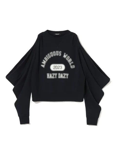 Undercover graphic-print draped-sleeves sweatshirt