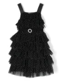 TWINSET Kids polka dot tiered dress - Black