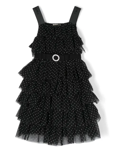 TWINSET Kids polka dot tiered dress