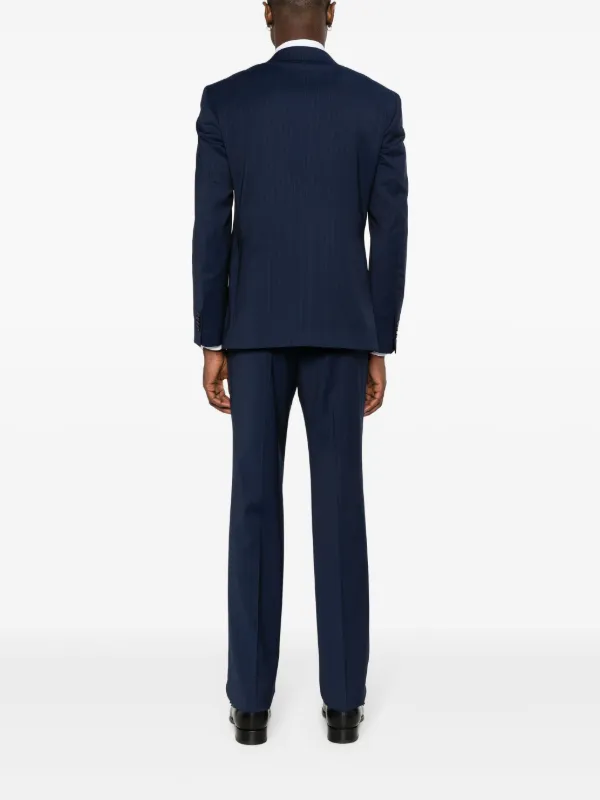 Tagliatore single-breasted Pinstripe Suit | Blue | FARFETCH