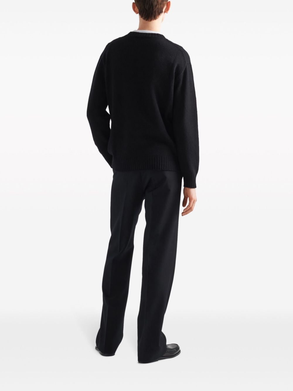 Shop Prada Crew-neck Cashmere Jumper In Black