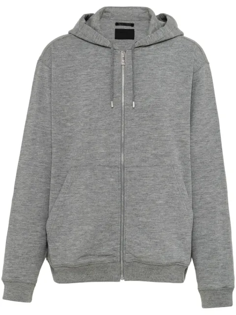 Prada triangle-logo zip-up hoodie
