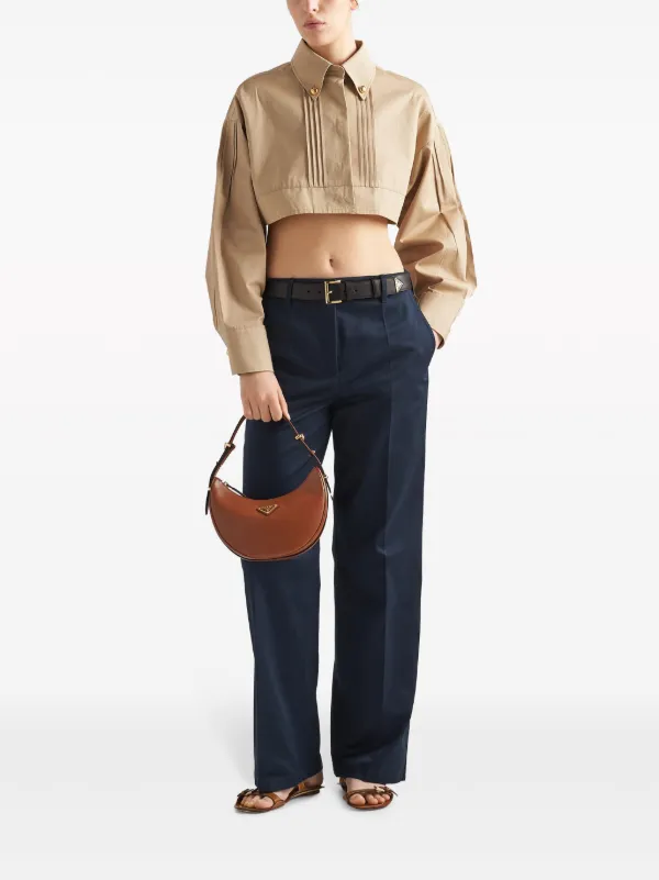 Prada Cropped Cotton Jacket | Neutrals | FARFETCH