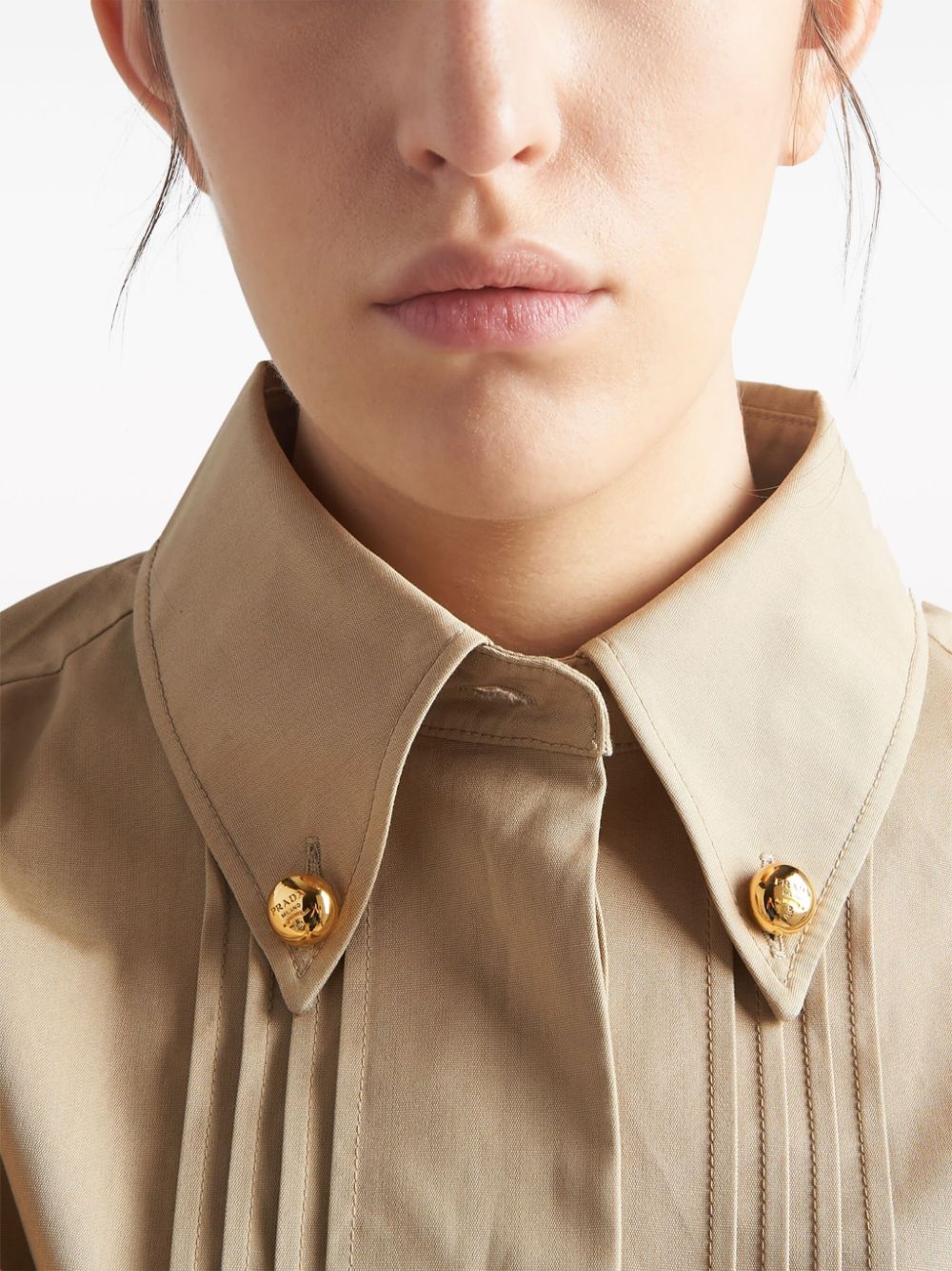 Shop Prada Cropped Cotton Jacket In Neutrals