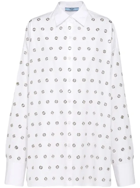 Prada camisa con detalle de ojales