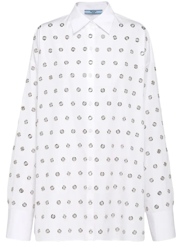 Prada eyelet-embellished Cotton Shirt - Farfetch