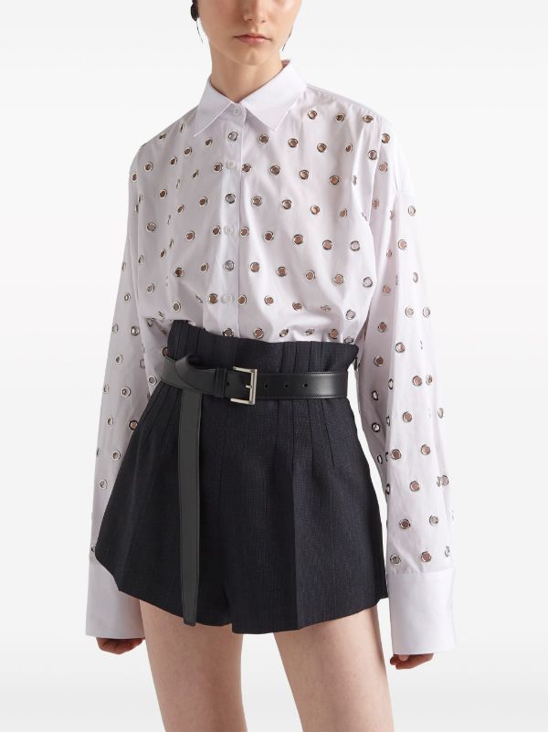 Prada eyelet-embellished Cotton Shirt - Farfetch