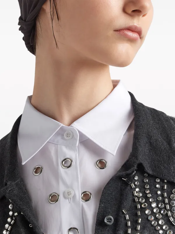 Prada eyelet-embellished Cotton Shirt - Farfetch