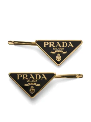 Prada ロゴ ヘアクリップ | ゴールドトーン | FARFETCH JP