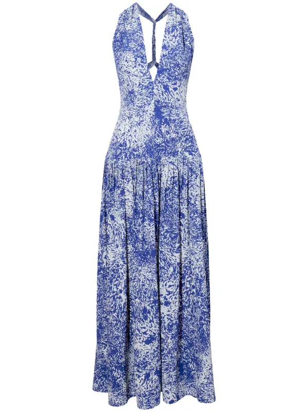 パーティードレス Navy Crepe Abstract Print Dress 23031589_53680359_600.jpg