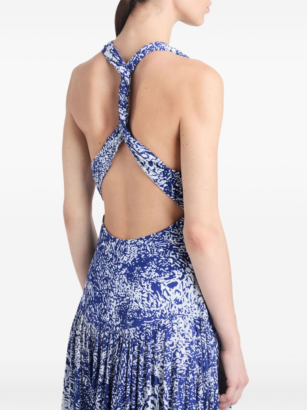 Shop Proenza Schouler Abstract-print Crepe Dress In Blue