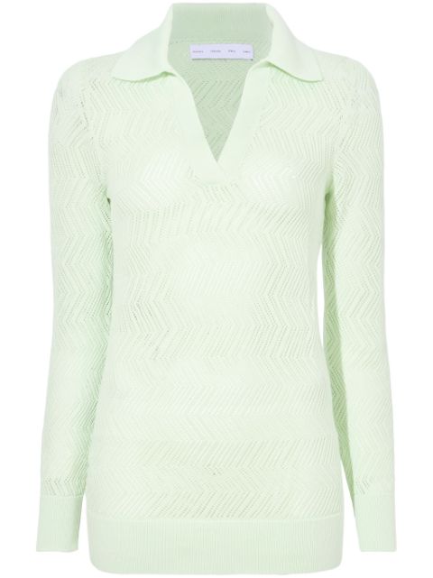 Proenza Schouler White Label Agnes zig-zag pointelle knitted jumper