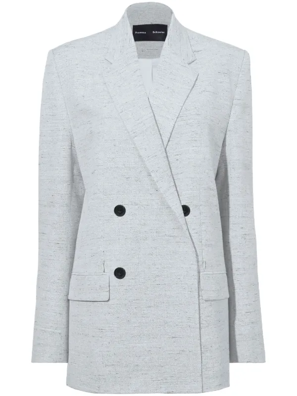 Proenza Schouler Hadley Mélange-effect Blazer in Grey