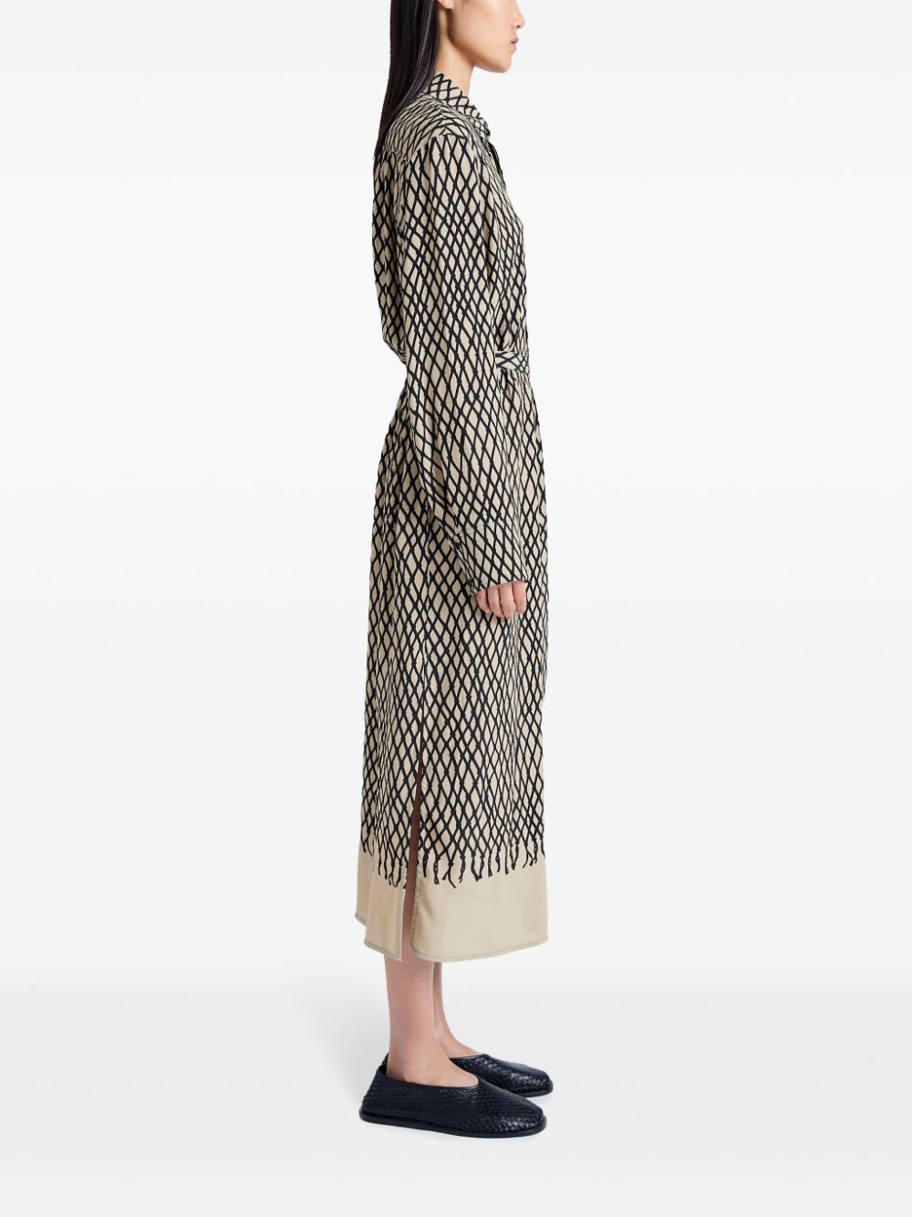 Proenza Schouler Bailey diamond-print midi dress Women