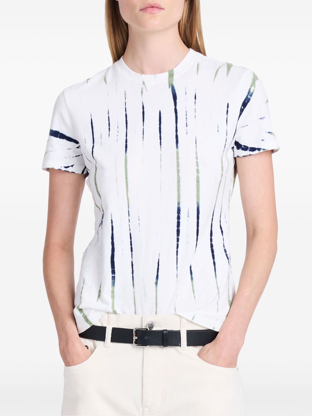 Shop Proenza Schouler White Label Graphic-print Cotton-blend T-shirt In White