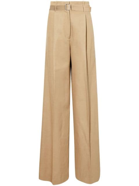 Proenza Schouler Dana wide-leg cotton-linen trousers