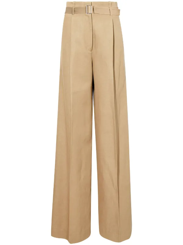 Proenza Schouler Dana Wide-leg Cotton-linen Trousers in Neutrals