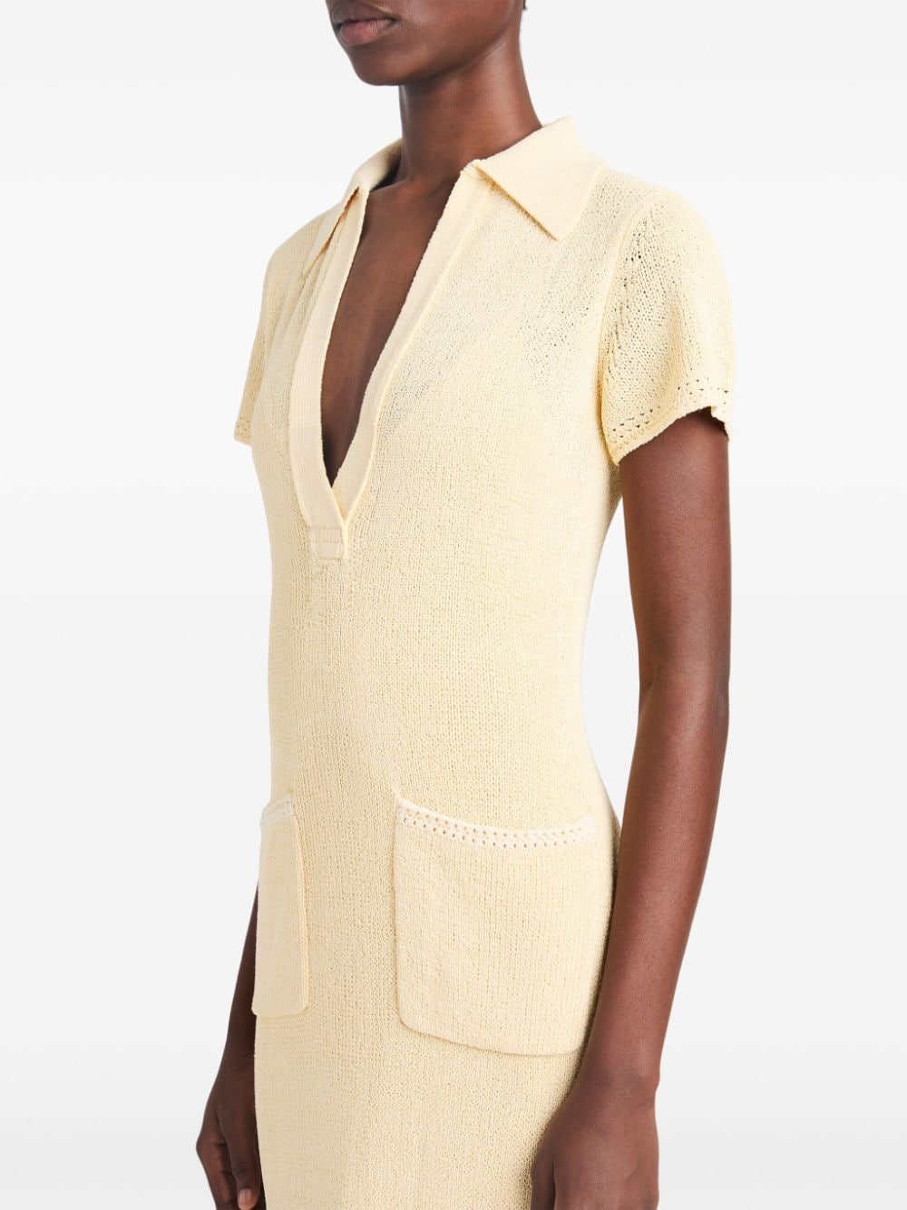 Shop Proenza Schouler Short-sleeve Knit Dress In Yellow