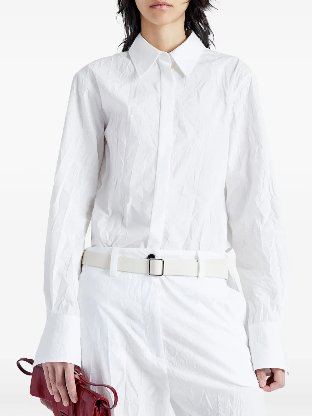 Proenza Schouler Allen gekreukte blouse Wit