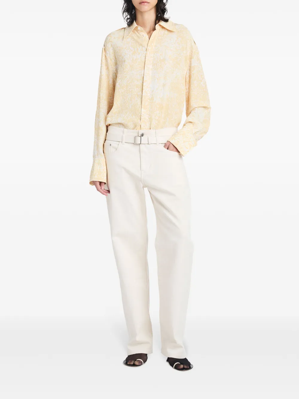 Shop Proenza Schouler Norman Abstract-pattern Shirt In Yellow