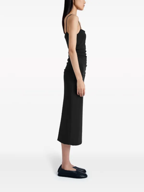 Proenza Schouler Blaire Ruched Midi Dress - Black Proenza Schouler Blaire Ruched Midi Dress - Black