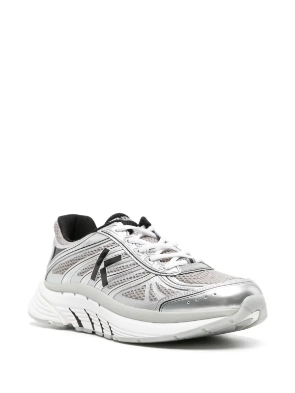 Kenzo Pace Metallic Mesh Sneakers | Grey | FARFETCH