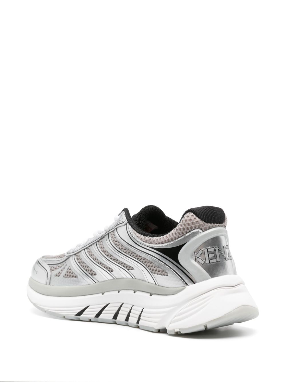 Shop Kenzo Pace Metallic Mesh Sneakers In Grey