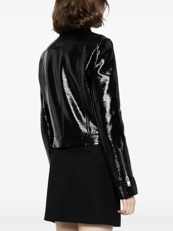 ジャケット COURREGES SHINY BLACK ZIP JACKET Tracksuit Vinyl Jacket Black | The Webster