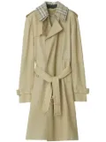 Burberry detachable-collar leather trench coat - Neutrals