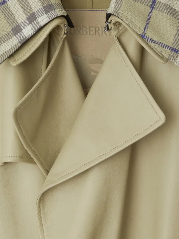 Burberry detachable-collar Leather Trench Coat | Neutrals