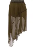 sacai semi-sheer silk skirt - Green