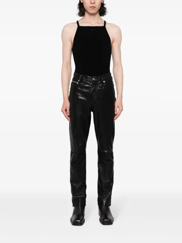 Courrèges ribbed-knit Tank Top | Black | FARFETCH RO