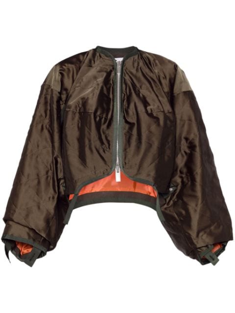 sacai panelled zip-up jacket 