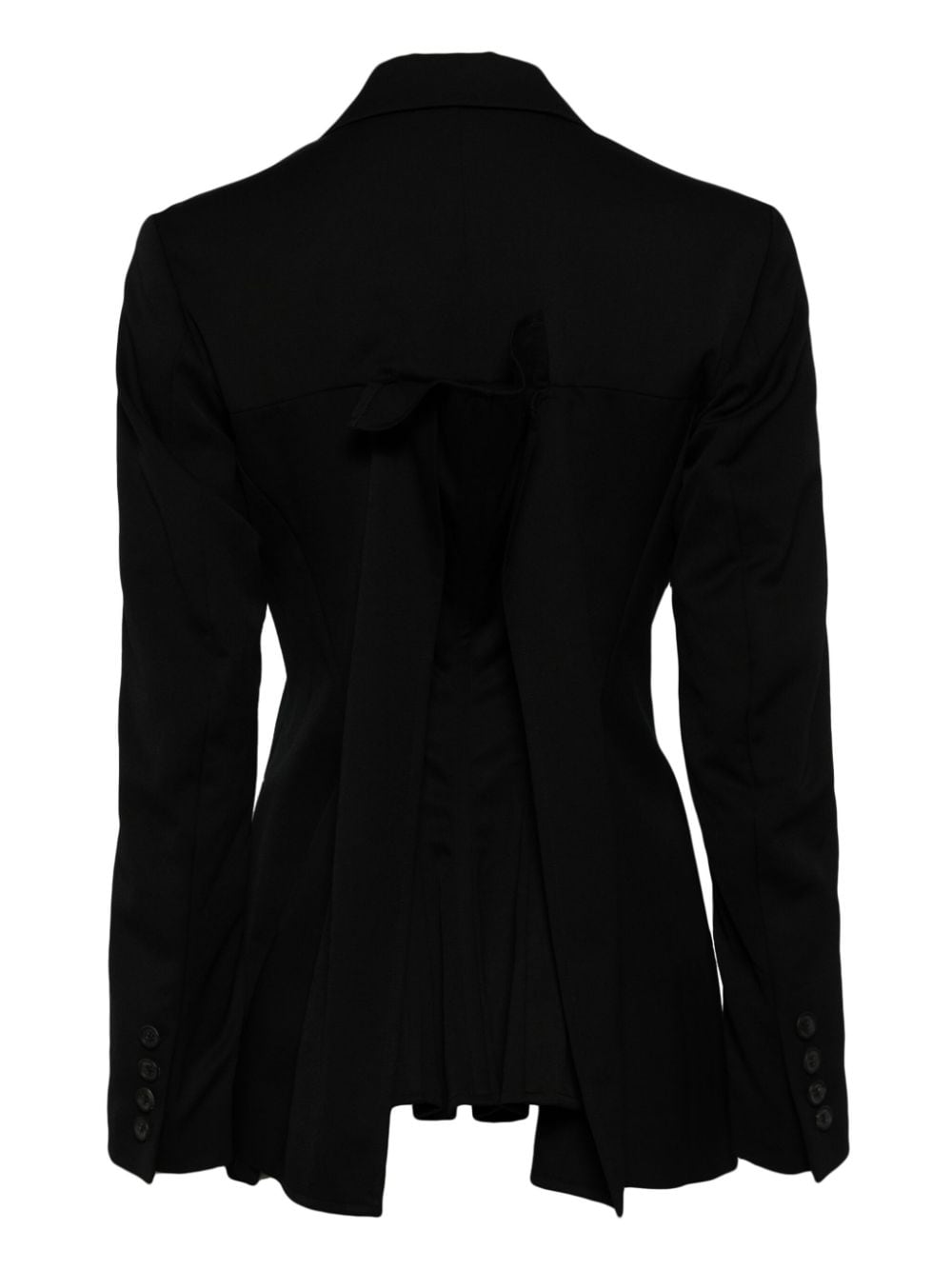 Yohji Yamamoto pleat-detail double-breasted blazer - Zwart