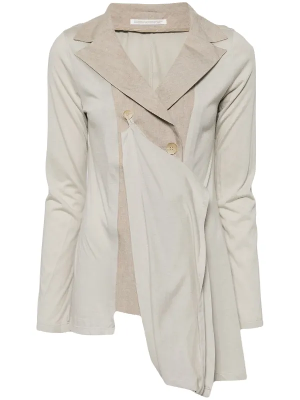 Yohji Yamamoto ノッチドラペル ジャケット | ニュートラル | FARFETCH JP