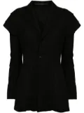 Y's layered-sleeve single-breasted blazer - Black