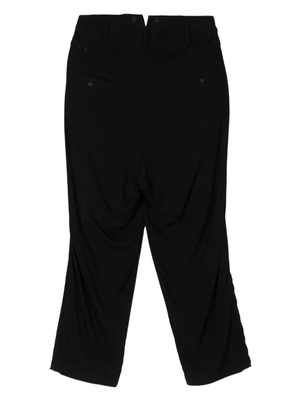 Y's ワイズ パンツ(その他) 黒x白 2(S位) 2200124L0009 Y's pleat-detail straight-leg Trousers | Black | FARFETCH JO