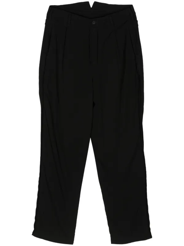 Y's ワイズ パンツ（その他） 黒x白 2(S位) 2200124L0009 Y's pleat-detail straight-leg Trousers | Black | FARFETCH JO