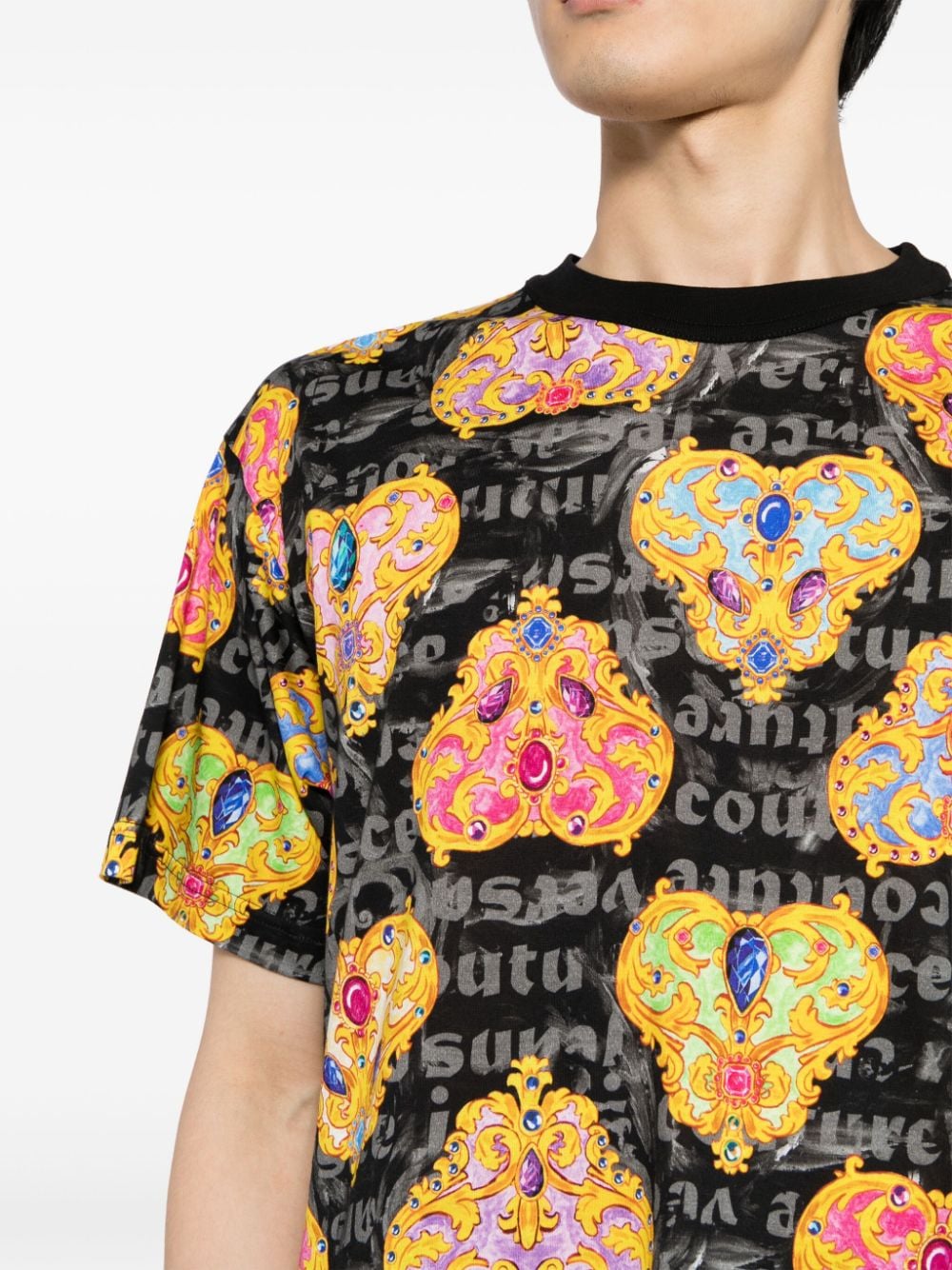 Versace Jeans Couture Heart Couture katoenen T-shirt Zwart