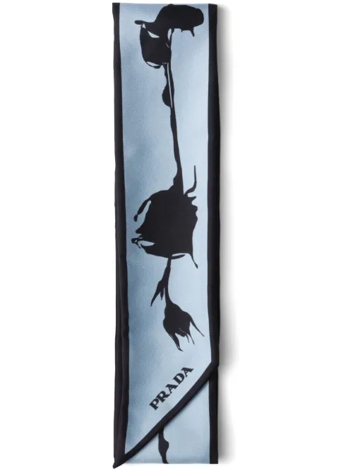 Prada foulard imprimé - Bleu - Prada - Modalova