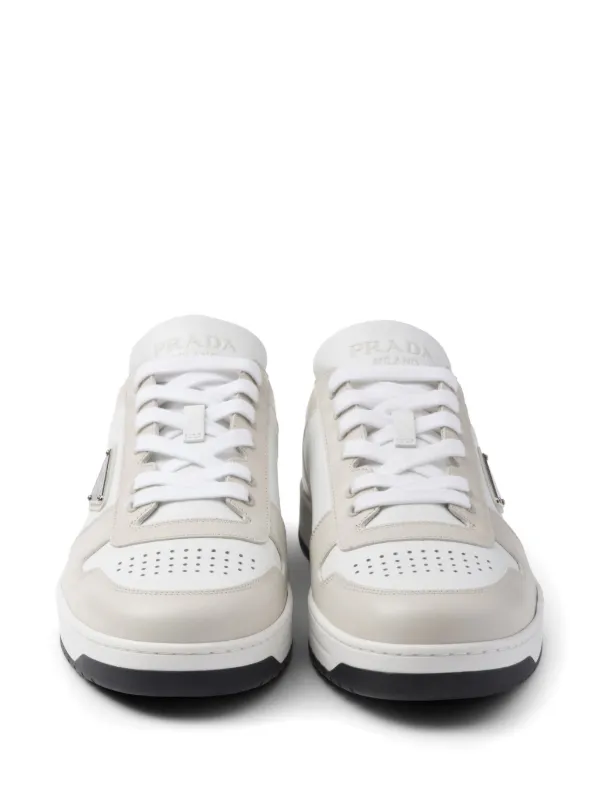PRADA logo downtown sneakers white SS25 新作 ★ Prada Downtown logo-appliqué Sneakers | White | FARFETCH