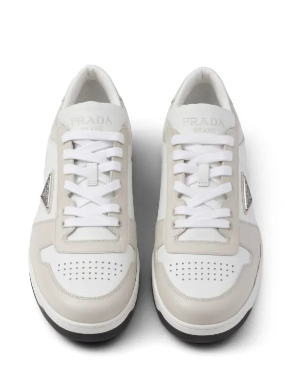 【PRADA】LOGO SNEAKERS Prada Downtown logo-appliqué Sneakers | White | FARFETCH