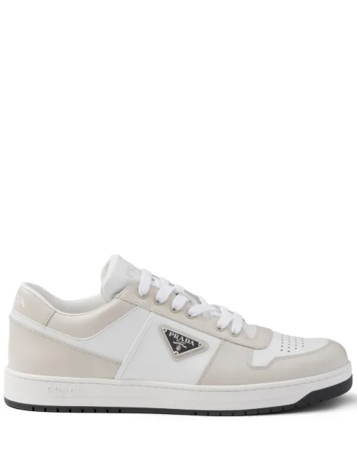 Baskets en cuir à logo émaillé - Prada - Modalova